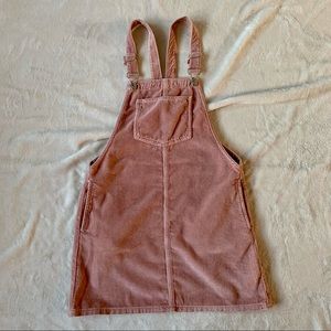 TopShop Pink Velvet 5 Pocket Overall Dress size 4